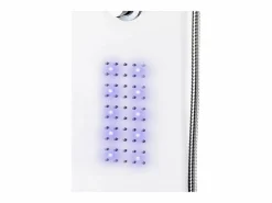 New Helloshop26 Panel de ducha con rociador y grifo aluminio 130 cm 02_0003430 Blanco