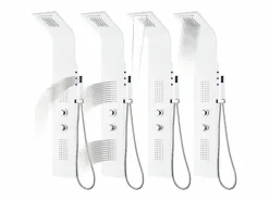 New Helloshop26 Panel de ducha con rociador y grifo aluminio 130 cm 02_0003430 Blanco