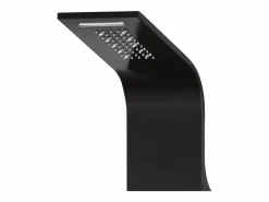 Helloshop26 Panel de ducha con rociador grifo cristal acero inoxidable 130 cm negro 02_0003431