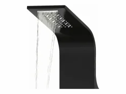 Helloshop26 Panel de ducha con rociador grifo cristal acero inoxidable 130 cm negro 02_0003431