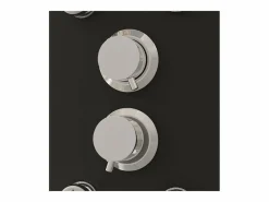 Helloshop26 Panel de ducha con rociador grifo cristal acero inoxidable 130 cm negro 02_0003437