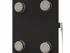 Helloshop26 Panel de ducha con rociador grifo cristal acero inoxidable 130 cm negro 02_0003437