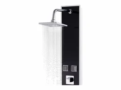 New Panel de ducha con rociador grifo cristal acero inoxidable 120 cm negro 02_0003432 Alcachofa De Ducha, Cabezal