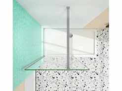 Aica Panel de ducha vidrio 8mm con tratamiento antical,barra 90cm,perfil cromado (88-90)x190cm