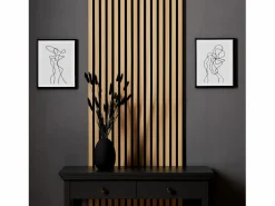 New Panel de pared 60x60x2.5 cm panel acústico natural para sonido Negro / Marru00f3n