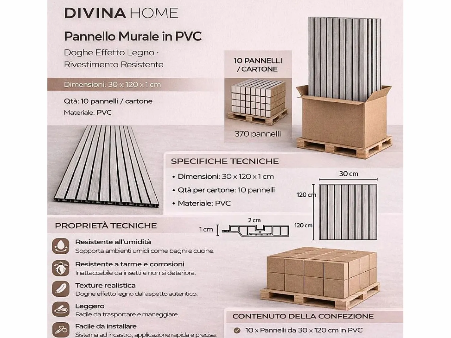 Panel decorativo de PVC efecto lama de madera, juego de 10 piezas, 120x30 cm, revestimiento de pared roble