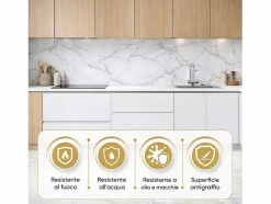 Panel decorativo efecto mármol gres porcelánico set de 6 piezas 4,3 m2 revestimiento de pared PVC en UV 120x60 Mármol