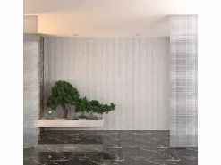 New Panel decorativo efecto piedra rayada 3D, juego de 12 piezas, 8,6 m², revestimiento de pared de PU, 120 x 60 x 2,5, color alabastro Blanco
