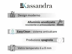 KASSANDRA Panel fijo de ducha 90 cm FRESH Cristal serigrafiado