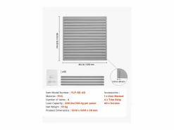 Best Panel Mural de Lamas SucceBuy, 122 x 122 cm, Lamas de Garaje en PVC , Diseño Modular Gris