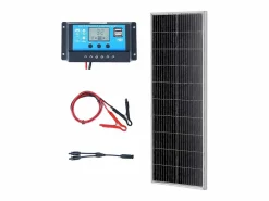 Clearance Panel Solar Monocristalino SucceBuy , 100 W 12 V, Kit Panel con Controlador, para Acampada, Senderismo, Uso Fuera de la Red Negro
