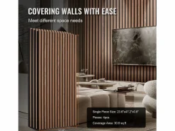 Online Paneles Acústicos con Tablas de Madera SucceBuy 120 x 60 cm, Decoración Mural Moderna, Nogal Panel De Pared