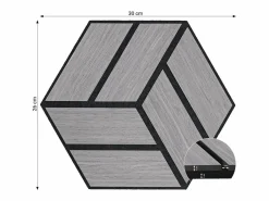Paneles Acústicos de Pared 30x26 cm Gris Hexágono Panal Set de 16 Piezas 3D