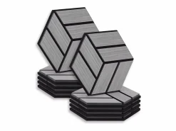 Paneles acústicos 30x26 cm Gris Hexágono Panal