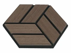 Best Paneles acústicos 30x26 cm Marrón Hexágono Panal Negro / Marru00f3n