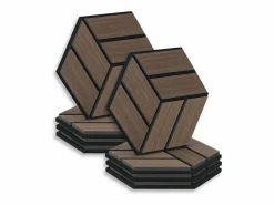 Outlet Paneles acústicos 30x26 cm Marrón Hexágono Panal Negro / Marru00f3n