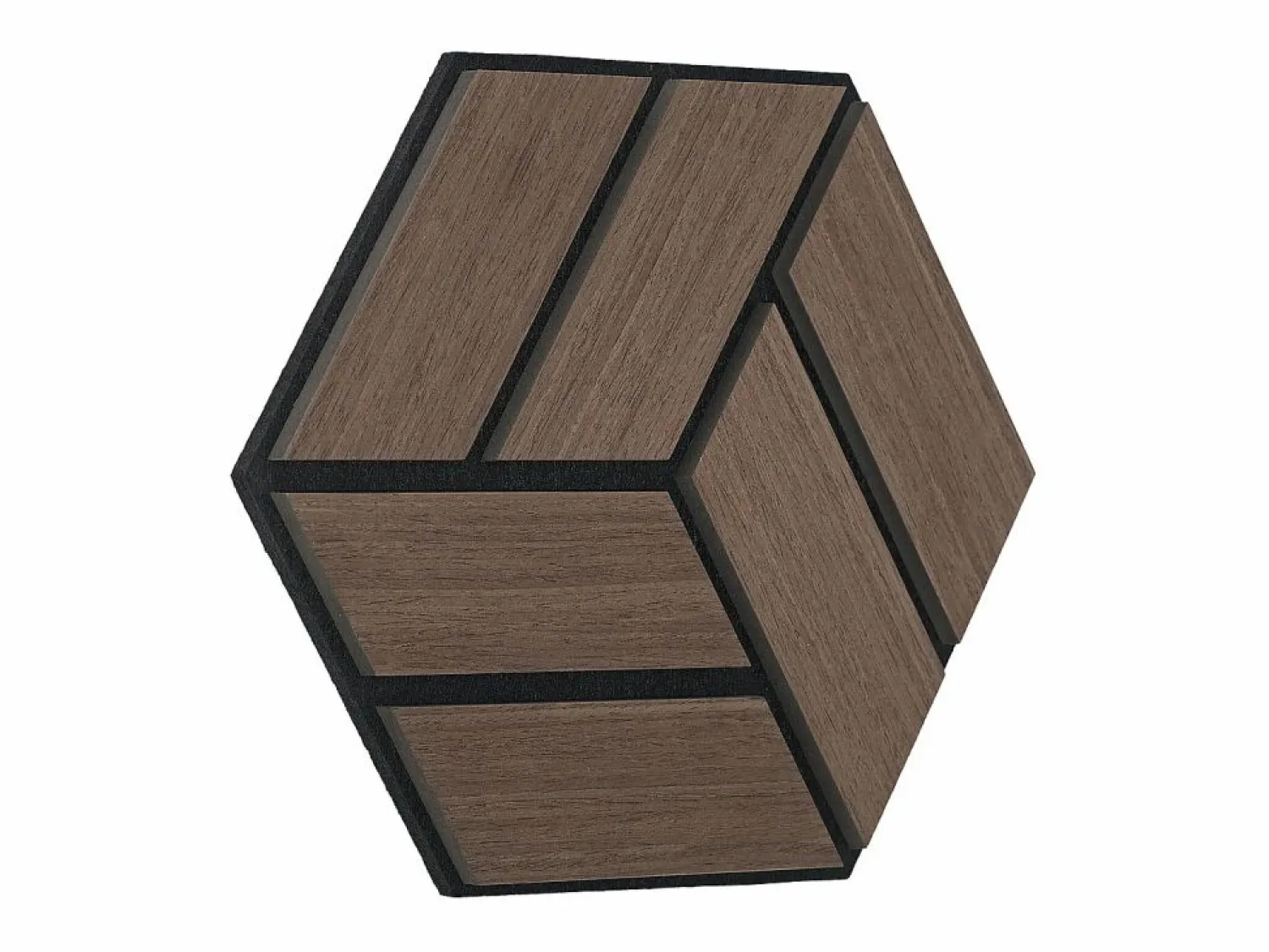 Outlet Paneles acústicos 30x26 cm Marrón Hexágono Panal Negro / Marru00f3n