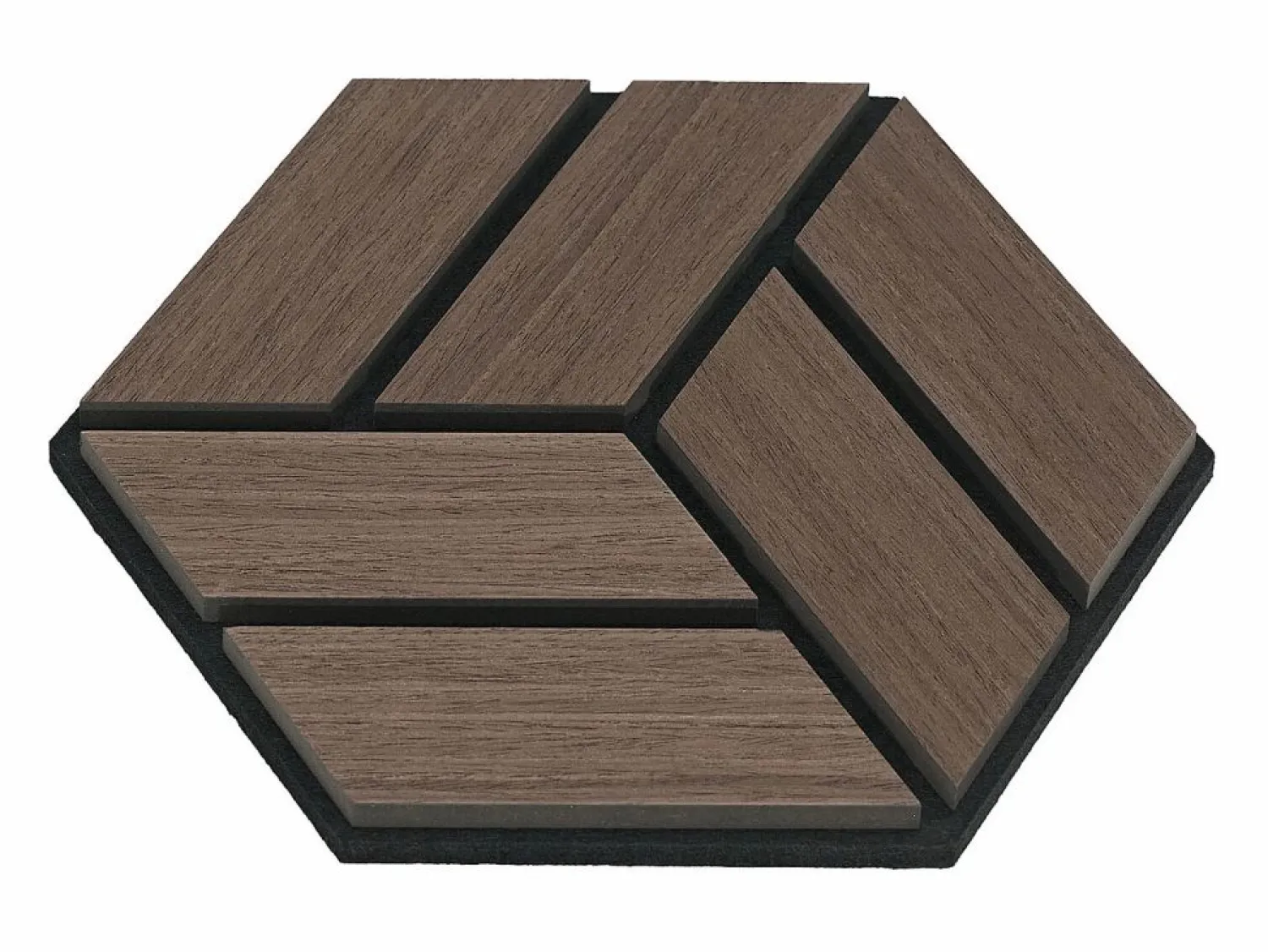 Outlet Paneles acústicos 30x26 cm Marrón Hexágono Panal Negro / Marru00f3n
