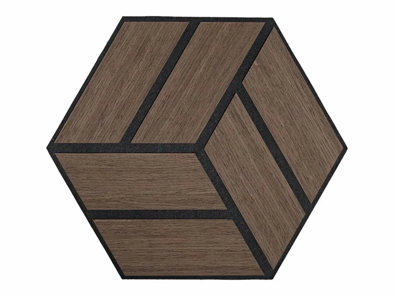 Outlet Paneles acústicos 30x26 cm Marrón Hexágono Panal Negro / Marru00f3n