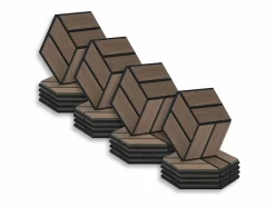 Paneles acústicos 30x26 cm Marrón Hexágono Panal Negro / Marru00f3n