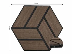 Paneles acústicos 30x26 cm Marrón Hexágono Panal Negro / Marru00f3n