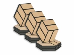 Paneles acústicos 30x26 cm Roble Hexágono Panal