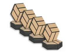Sale Paneles acústicos 30x26 cm Roble Juego de 20 piezas 3D Negro / Marru00f3n
