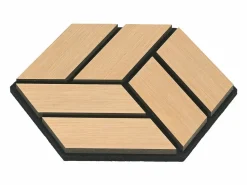 Online Paneles acústicos 30x26 cm Roble natural Hexágono Panal Negro / Marru00f3n