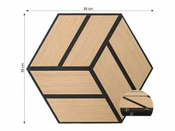 New Paneles Acústicos 30x26 cm Roble Hexágono Panal Juego de 4 Piezas 3D Negro / Marru00f3n