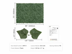 Paneles de Buxus Artificiales SucceBuy 244x183 cm, Valla de Privacidad con Hojas de Lino Artificial
