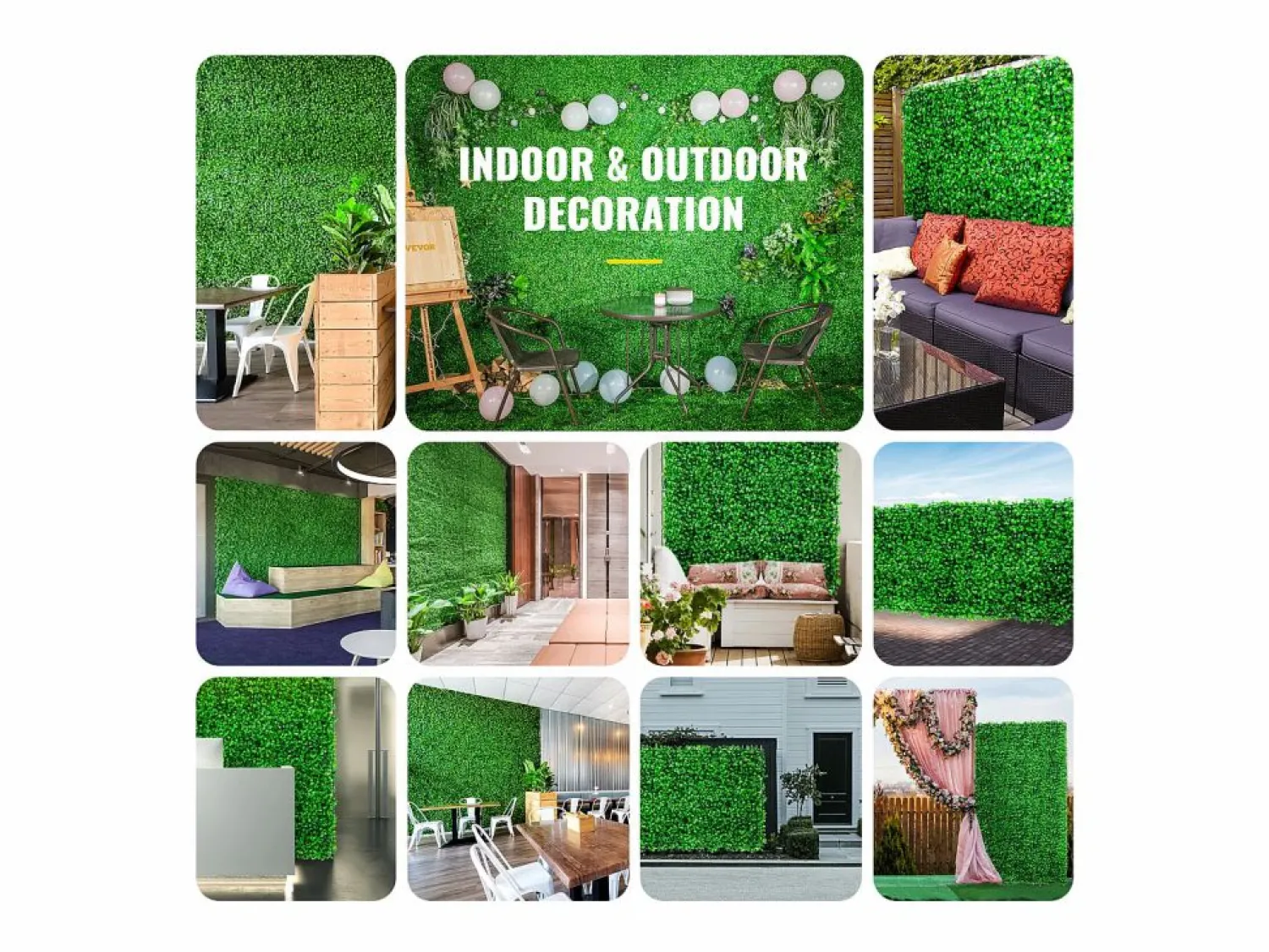 Paneles de Buxus Artificiales SucceBuy 50.8x50.8 cm 6 Piezas, Seto de Buxus para Valla Decorativa UV