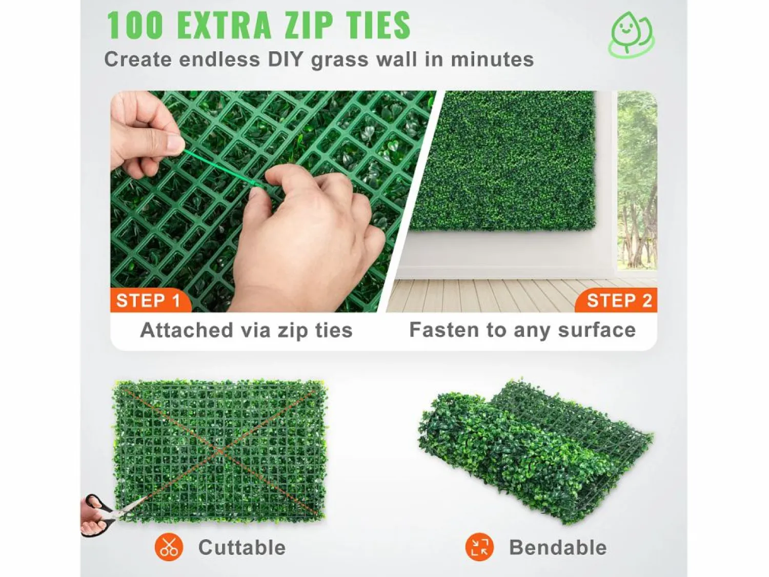 Paneles de Buxus Artificiales SucceBuy 60.96x40.64 cm Protegidos contra UV | 24 Piezas | Decoración de Valla