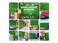 Paneles de Buxus Artificiales SucceBuy 25.4x25.4 cm 48 Piezas, Seto Resistente a UV para Decoración de Valla