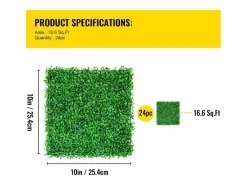 Paneles de Buxus Artificiales SucceBuy 24 Piezas | Muro de Seto UV 25.4 x 25.4 cm | Decoración de Valla