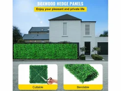 Paneles de Buxus Artificiales SucceBuy 24 Piezas | Muro de Seto UV 25.4 x 25.4 cm | Decoración de Valla