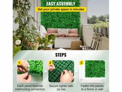 Paneles de Buxus Artificiales SucceBuy 24 Piezas | Muro de Seto UV 25.4 x 25.4 cm | Decoración de Valla