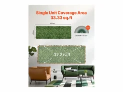 Paneles de Césped Artificial, SucceBuy, Paneles de Pared de Césped Artificial de 100 × 300 cm, Milán, Vegetación para Decoración Íntima