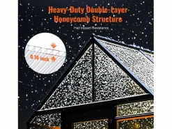 Paneles de Invernadero SucceBuy de Policarbonato Lote de 14, 61cm X 122 cm X 0.4 cm, Hojas de Techo, Protección UV, Impermeable, Resistencia a Impactos para Jardín