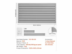 Paneles de Pared con Rejillas PVC SucceBuy, Modulares para Herramientas de Garaje 122,5x64,5 cm,