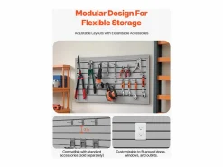 Paneles de Pared con Rejillas PVC SucceBuy, Modulares para Herramientas de Garaje 122,5x64,5 cm,