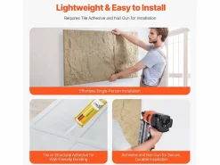 Paneles de Pared 3D SucceBuy, Pack de 4, 122 x 61 cm, Aspecto de Piedra, Cobertura de 3 m², Color Piedra Amarilla
