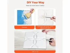 Discount Paneles de Pared 3D SucceBuy, Pack de 33, 30 x 30 cm, PVC con Motivo Floral, , Cobertura de 3 m² Panel De Pared