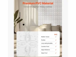 Discount Paneles de Pared 3D SucceBuy, Pack de 33, 30 x 30 cm, PVC con Motivo Floral, , Cobertura de 3 m² Panel De Pared