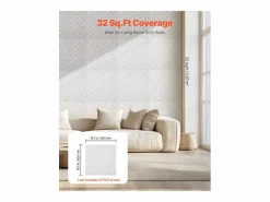 Outlet Paneles de Pared 3D SucceBuy, Pack de 12, 50 x 50 cm, PVC Ondulado, Cobertura de 3 m², Mate Panel De Pared