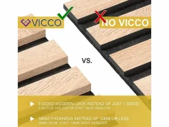 Vicco Paneles de pared roble 120x1.8x40 akustikpaneel