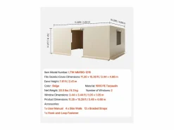 Best Paneles Laterales de Funda de Gazebo Invierno SucceBuy, 3,44x4,66 m, Cubierta de Gazebo Todas Estaciones, con Ventanas en Malla, Material PE de Alta Densidad Cenador Y Quiosco