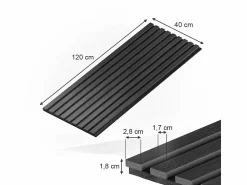 Vicco Paneles murales 120x1.8x40 akustikpaneel Negro