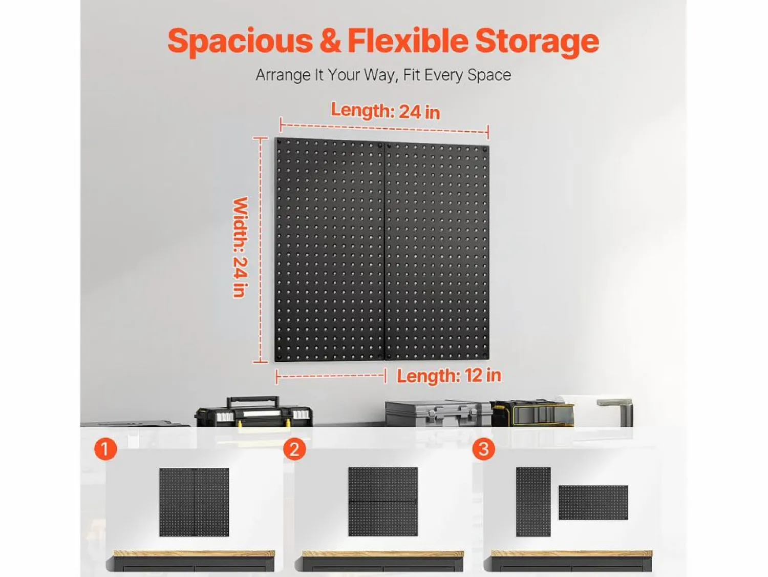 New Paneles Perforados de Metal SucceBuy, 2 Paneles, 609,6 x 304,8 mm, para Herramientas de Taller Panel De Pared