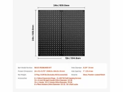 Sale Paneles Perforados de Metal SucceBuy, 2 Paneles, 609,6 x 304,8 mm, para Herramientas de Taller Negro