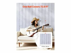 Outlet Papel Pintado Adhesivo de Pared SucceBuy, 45 cm x 12 m, Rollo Papel Pintado Autoadhesivo en Vinilo, Motivo Textura Madera Blanca, para Revestimiento de Pared Papel Pintado|Papel Pintado